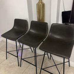  Brand new Set of 3 Poly and Bark Paxton 24" Counter Stools - Grey