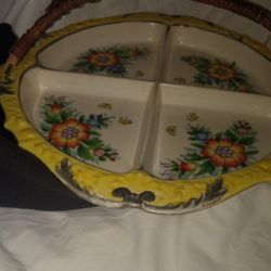 1920s Hand painted Moriyama relish Dish