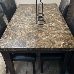 Marble top 5 pc Table Set
