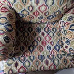 Multicolored accent armchair 