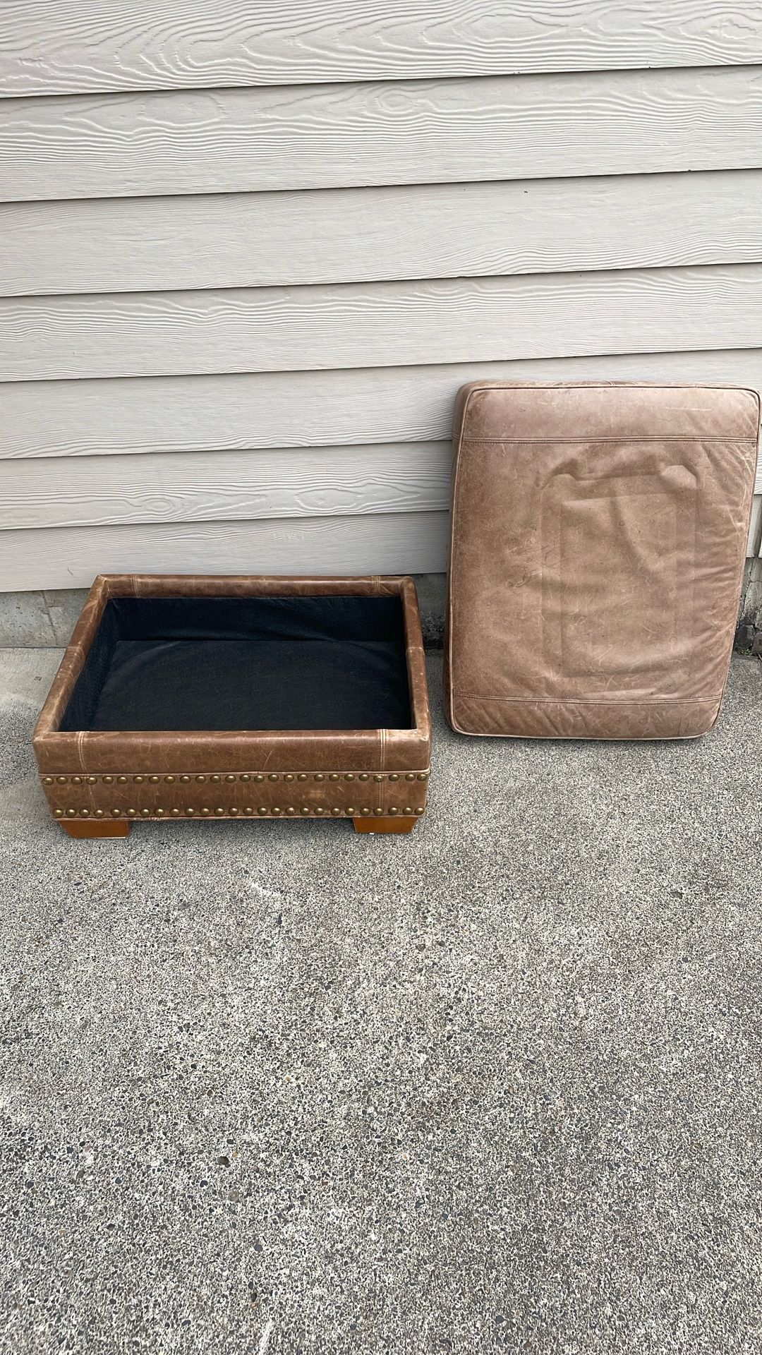 Genuine Leather Ottoman