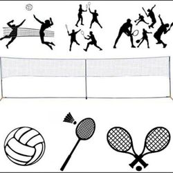 Portable 3-in-1 Badminton/Volleyball/Tennis Training Net Set