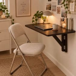 NEW Dark Wood Folding Desk / Wall Table