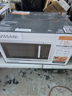 New Vissani 0.9 cu. ft. 900-Watt Countertop Microwave in Stainless Steel