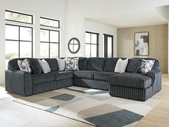 Midnight-Madness Gunmetal 4-Piece Sectional w/ Chaise