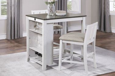 Multi-functional, two-tone finish counter height dining set