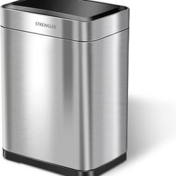 STRENGLEE 60 Litter 16 Gallon Kitchen Trash Can Vibration Sensor Automatic Garbage Can Stainless Steel Trashcan Fingerprint-Resistant with Soft Close 