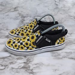 Vans Sneakers Womens Size 6 Yellow Black Sunflower Check  Comfort Shoes