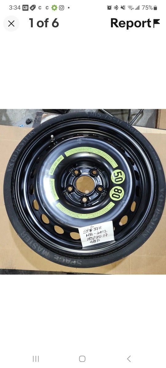 2010-2015 Mercedes-Benz GLK350 - Spare Wheel & Tire Inflatable 185/75/17 10-15