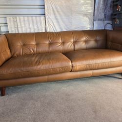 Leather Sofa, Lounge Chaise Chair And Ottoman