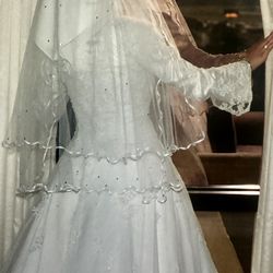 Wedding dress with a Sheer Beaded jacket