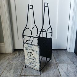 Bottle Shaped Black Metal 6 Bottle Wine Rack - 2002 Bicecleta Red Wine Spain