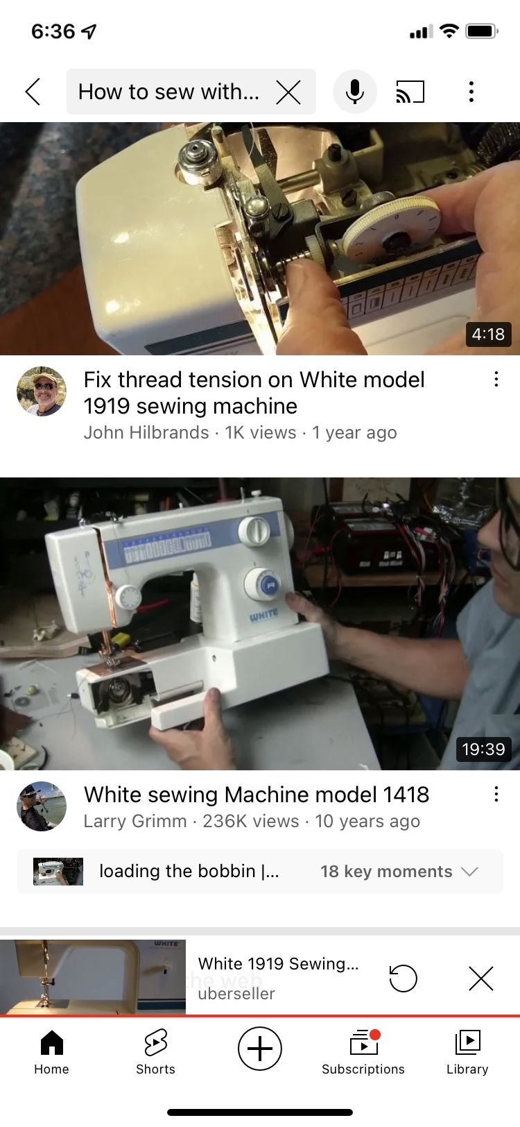 Sewing Machine-White Model 1919