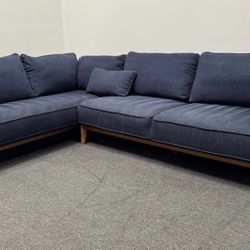 Couch by Macys, Fabric Sectional Jollene 113" 2-Pc. Midnight Blue - We deliver & set up.