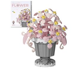 Usoway Mini Brick Blocks Artificial Flowers, Flowers and Plant Building Set, Children Adult Flower Blocks, Gifts for Girls or Ladies, Easy to Assemble