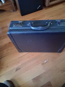 Black leather briefcase
