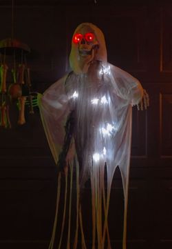 Halloween Hanging Props Animatronic Reaper & Skull chimes rare !