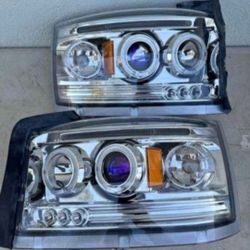 05-07 Dodge Dakota LED Projector Headlights Luces Calaveras Micas Faros Focos Faroles Headlamps
