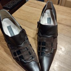   Leather Chocolate Platform Shoe By CLoTILDe , Size 39 or 8.5 