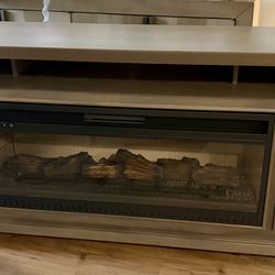 TV Table With Fireplace 80”