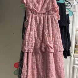 PINK LACE 2010 DRESS RAINBOW SHOP W/leather belt 