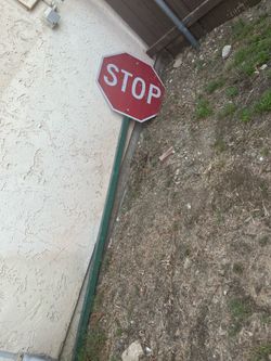 Stop sign with pole