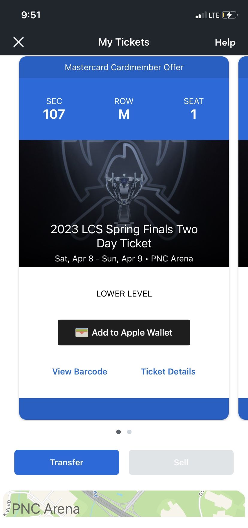 2 League Of Legends LCS Finals Tickets - Raleigh 