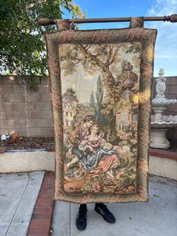 Vintage Romantic Scene Wall Tapestry