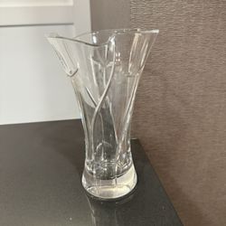 Mikasa Crystal vase- 8 inches tall and 5 across
