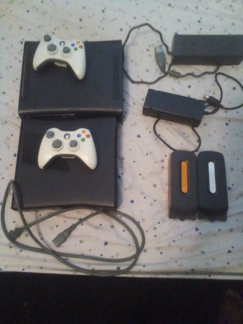 Two Xbox 360s, Everything In The Picture Is Included