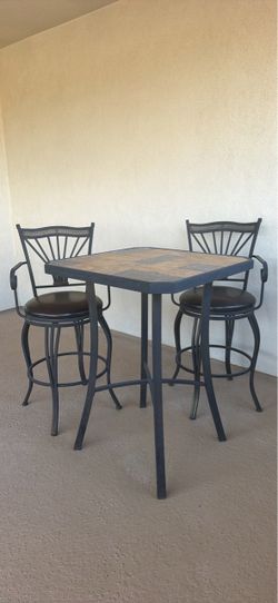 Bar Height Table and 2 Swivel Stools Set