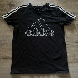 Adidas Shoulder Arm Stripes Short Sleeve Shirt Youth Large 14-16  