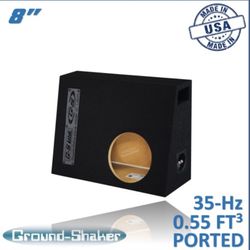 Black 8" Single Ported Sub Box, Fits Regular Cab Trucks
