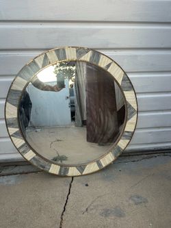 Rustic Tile 31.5 inches round mirror