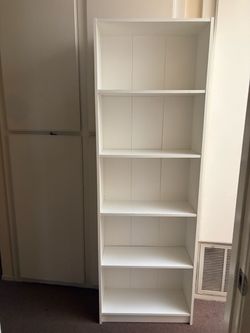 white ikea bookshelf