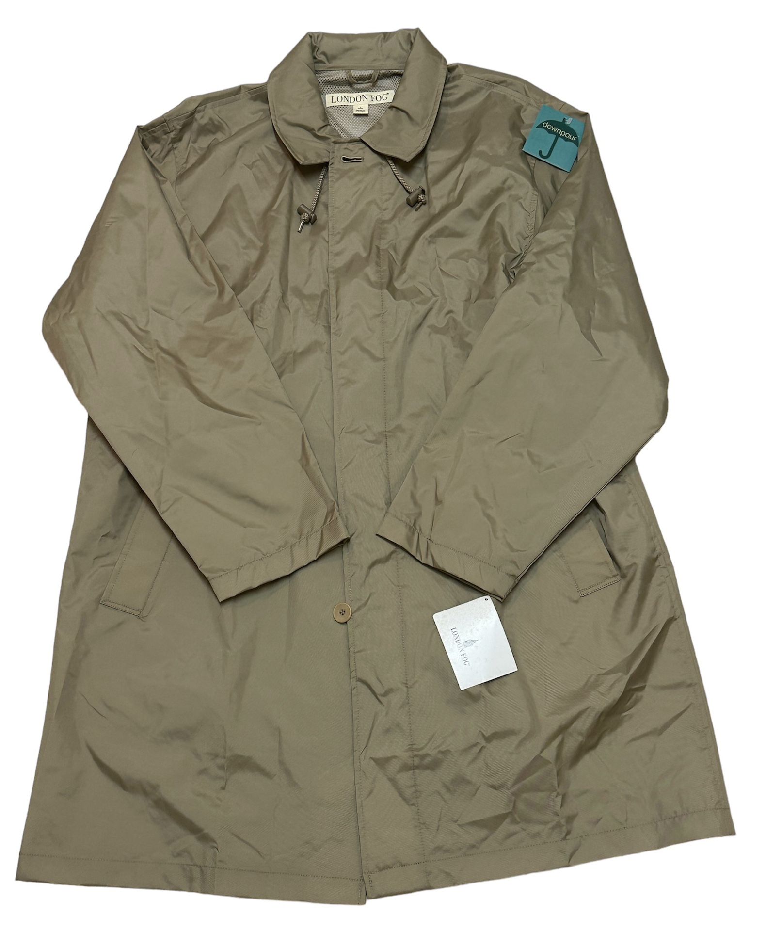 London Fog Vintage Men’s Rain Trench Coat | Beige/Brown | Size L