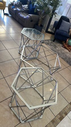 Living room table set of 3