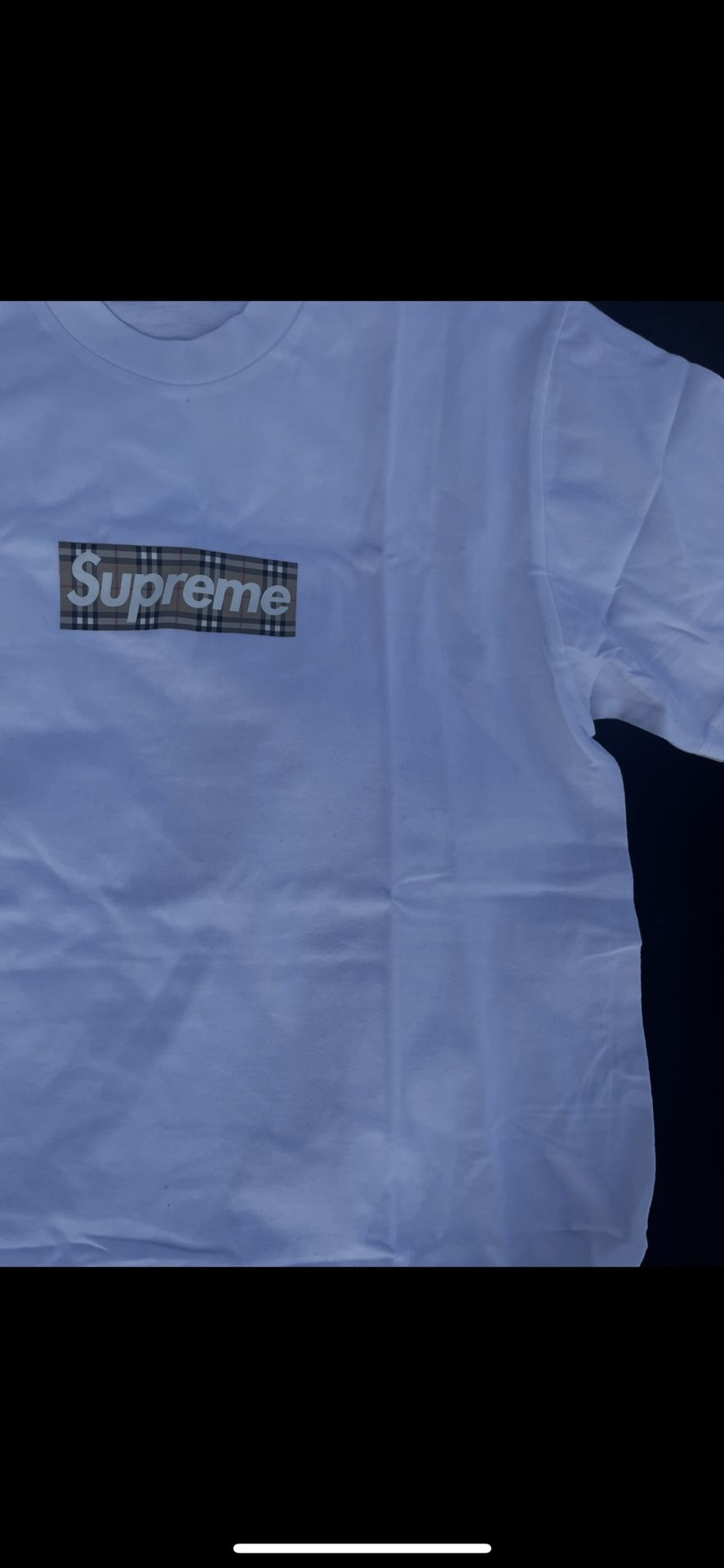white Burberry supreme shirt