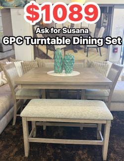 6PC dining set w turntable