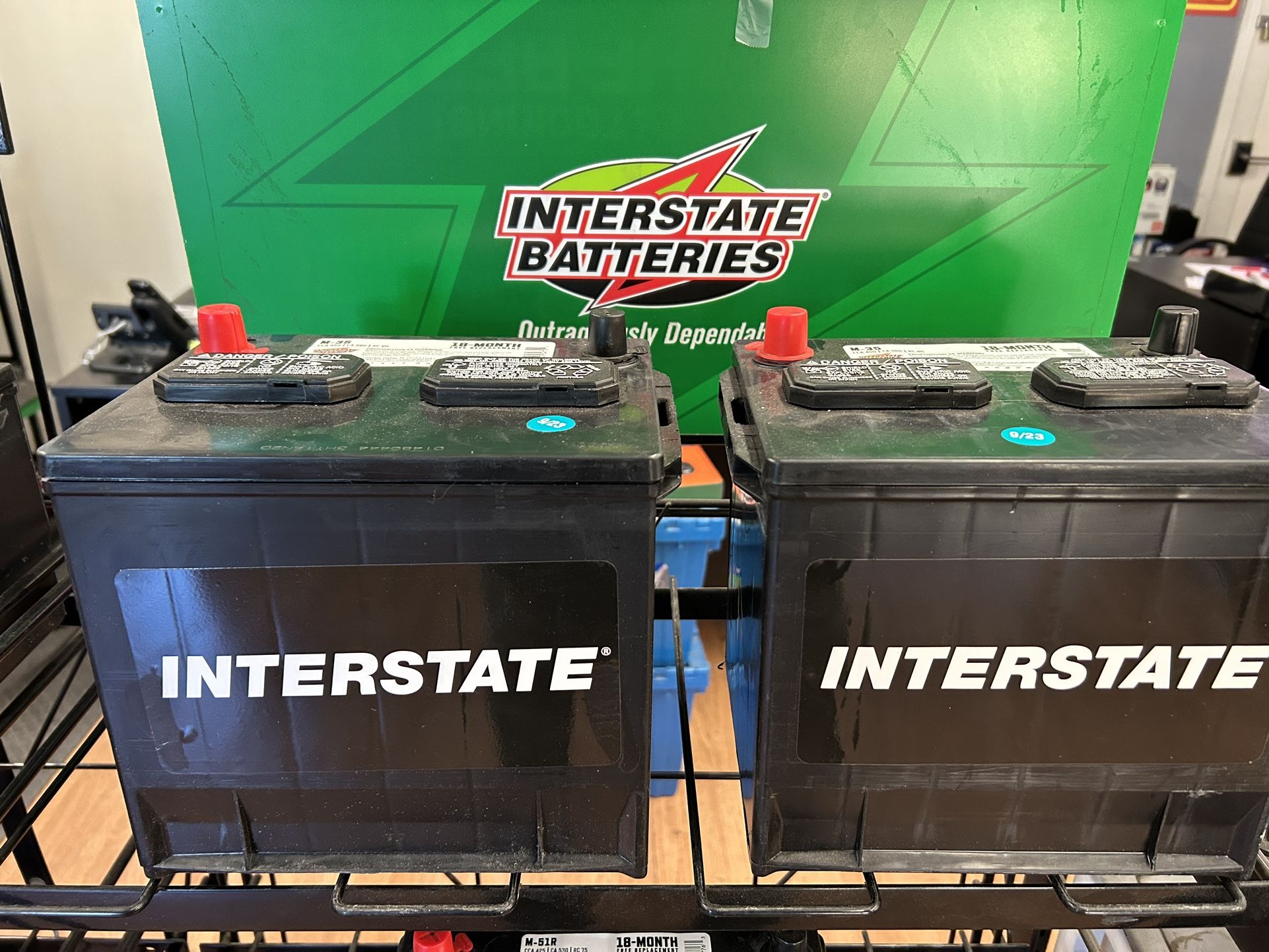 Car Batteries- NEVER USED- REAL INTERSTATE DEALER WITH SHOWROOM