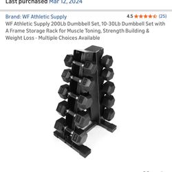 Dumbbell Set 10 To 30 Pound With Storage Rack