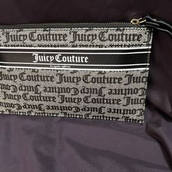 Juicy Couture Women's Black Gothic Logo Stripe Wristlet Wallet 10" Inch New