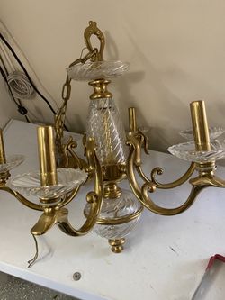 Gold / crystal chandelier
