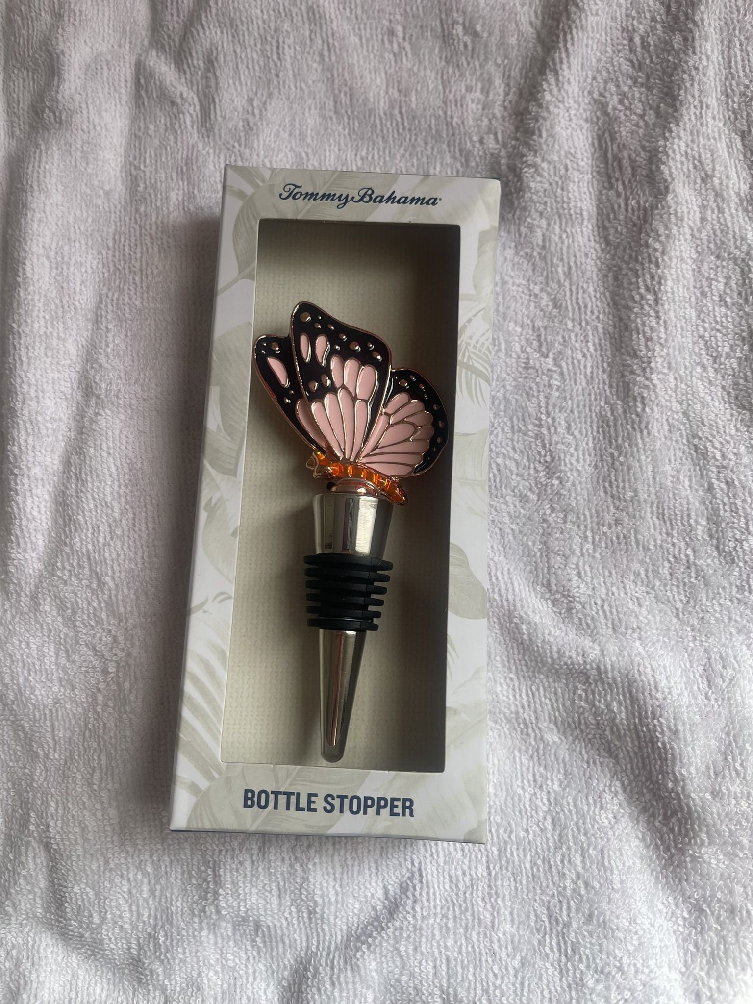 TOMMY BAHAMA ~ Bottle Stopper ~ PINK BUTTERFLY