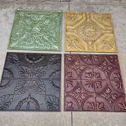 Set of 4 Decorative Metal Ceiling Tiles (SELLING FOR $20)