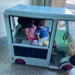 Icecream Truck With Two Dolls And Accessories 