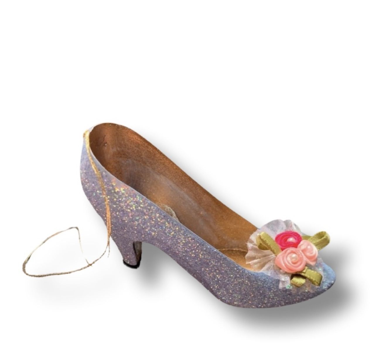 Sparkly Glitter Blue Heel Shoe Ornament