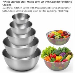 7-Piece Stainless Steel Mixing Bowl Set with Colander