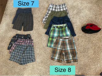 Sizes 7, 8, 10, 12 BOYS & preteen youth clothes summer shorts, T-shirts, shirts, bundle lot plaid cargo tees graphic jerseys $2 EACH