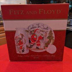 NIB Fitz & Floyd " Cookies For Santa" Set
